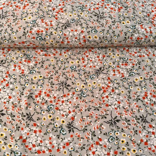 Ufak Çiçekli Viskon Kumaşlar bej