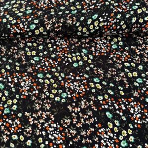 Ufak Çiçekli Viskon Kumaşlar siyah