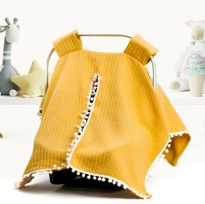 Puset örtüsü örgü pikeden 100% Pamuk hardal