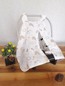 Puset Örtüsü  ve Minder  %100 Pamuk Müslin Kumaştan