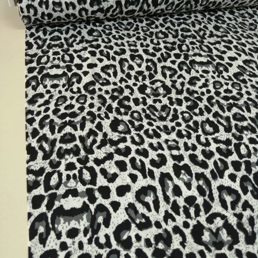 Yeni Leopar Viskon Kumaş siyah
