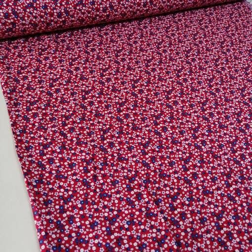 Pıtırık Desen Viskon Kumaş kırmızı