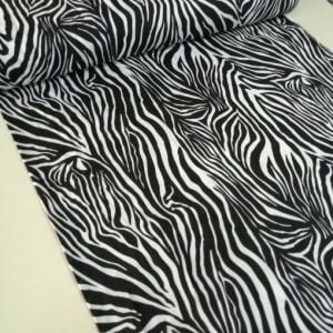 Zebra Desen Siyah Viskon Kumaş