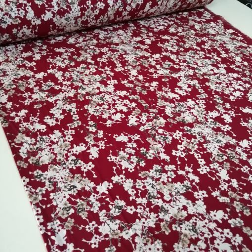 Sarmaşık Viskon Kumaş kırmızı