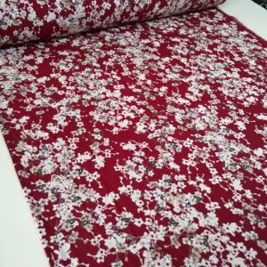 Sarmaşık Viskon Kumaş kırmızı