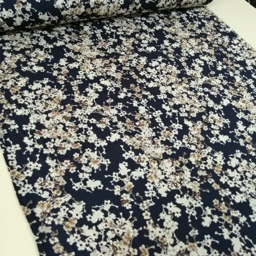 Sarmaşık Viskon Kumaş lacivert