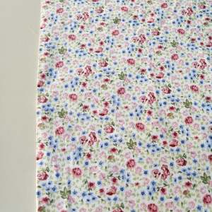 Çıtır Çiçekli Poplin Kumaş Krem