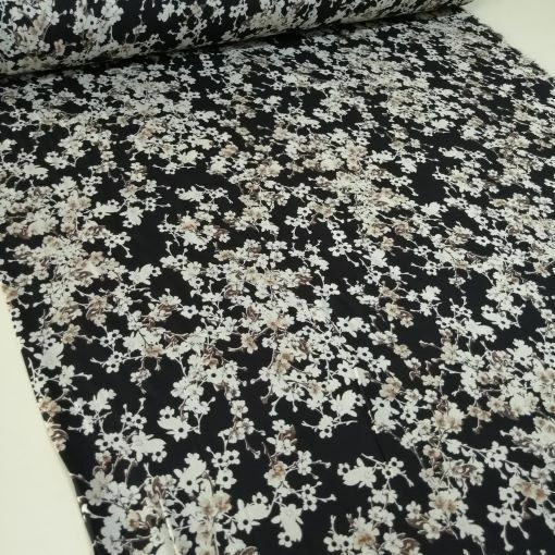 Sarmaşık Viskon Kumaş siyah