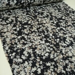 Sarmaşık Viskon Kumaş siyah