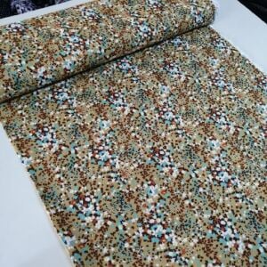 Toplu Güller Viskon Kumaş hardal