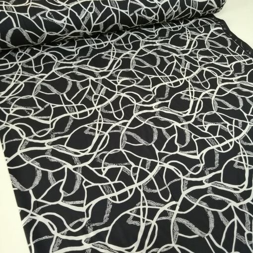 Sarmal Desen Viskon Kumaş siyah