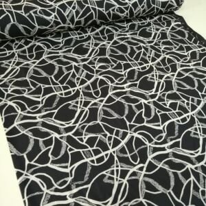 Sarmal Desen Viskon Kumaş siyah