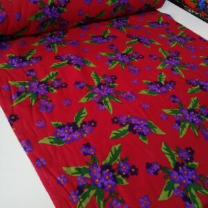 Toplu Çiçekler Divitin Pazen Kumaş kırmızı