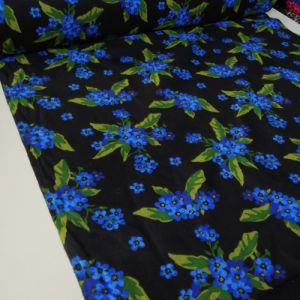 Toplu Çiçekler Divitin Pazen Kumaş siyah