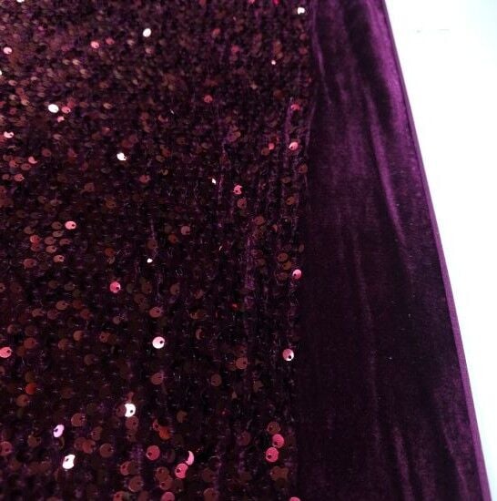 Pullu Kadife Kumaş Bordo