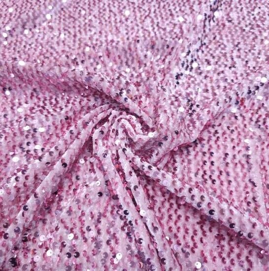 Pullu Kadife Kumaş Pudra