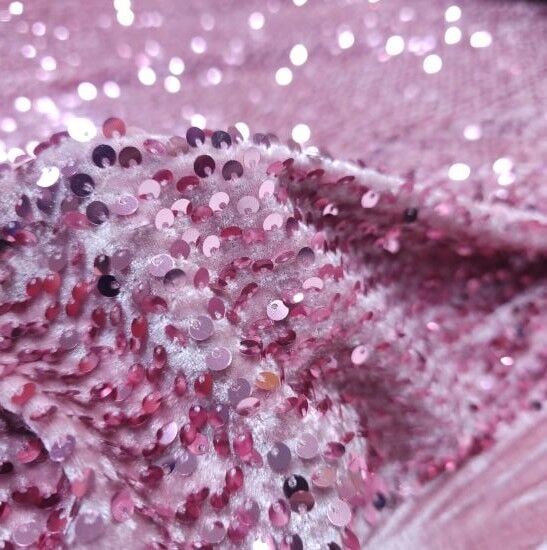 Pullu Kadife Kumaş Pudra