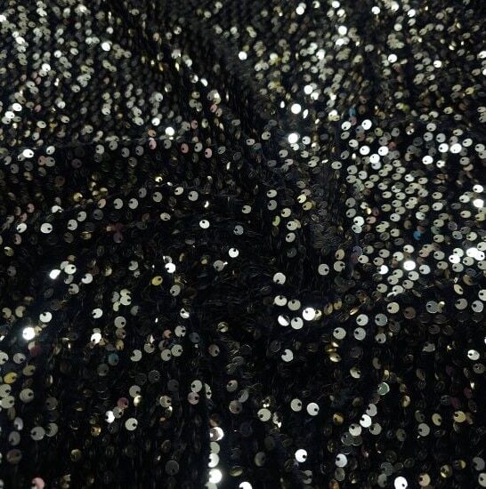 Pullu Kadife Kumaş Gold