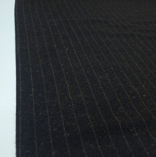 Çizgili Yünlü Tweed Kahverengi